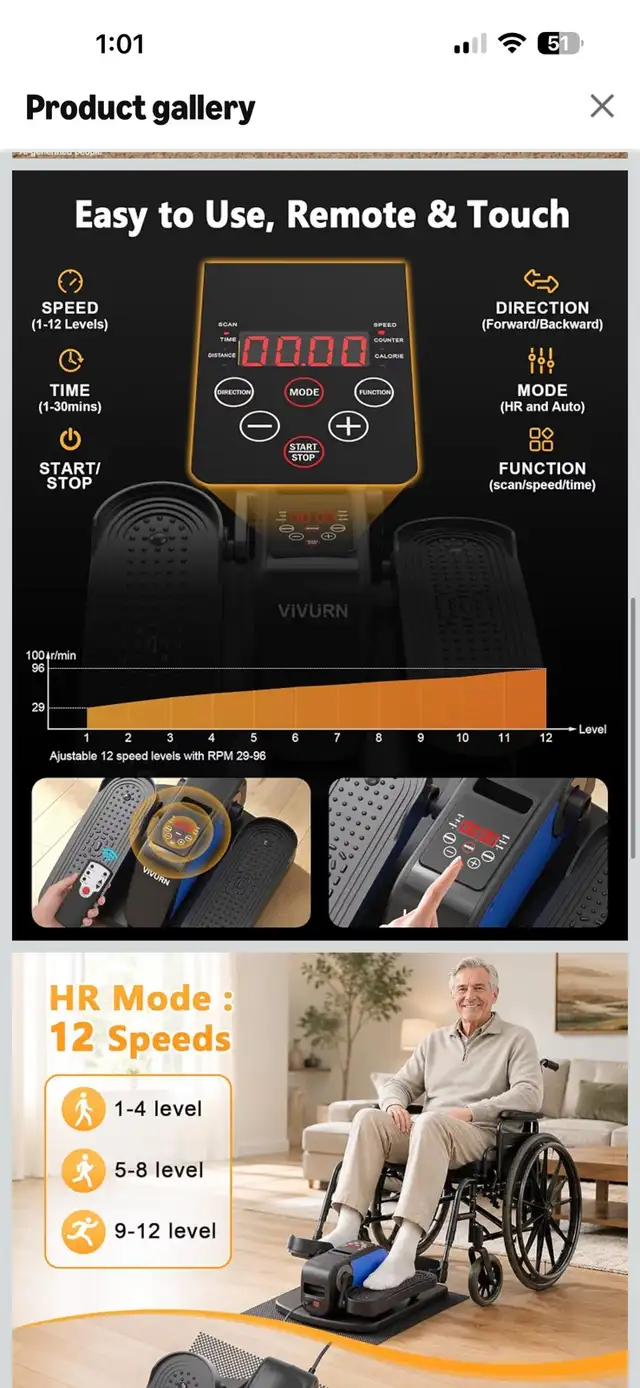 VIVURN Under Desk Elliptical565629663398471682