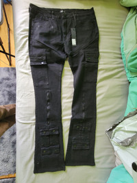 Men's Cargo Pants - Size 34 - Black