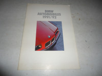 1991/92 BMW AUTOMOBILES DEALER SALES BROCHURE