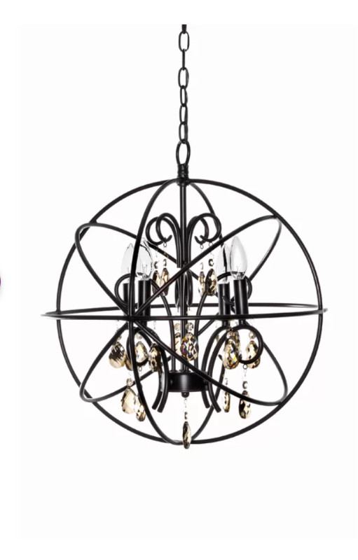 Alden 4 - Light Candle Style Globe Chandelier with Crystal Accen in Indoor Lighting & Fans in Hamilton
