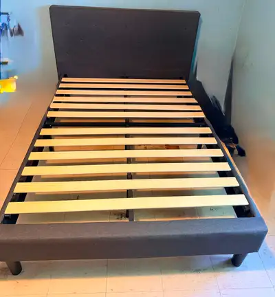 Double Size Bed Frame with Headboard Storage, View more