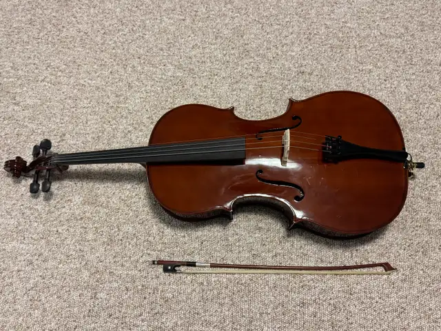 1/2 size Cello with Case and Bow