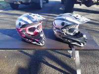 Motocross helmets and goggles
