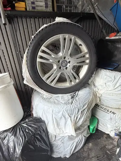 Genuine Mercedes-Benz factory alloy rims, off a 2015 Mercedes GLK. Mounted with 235/50R19 Bridgeston...