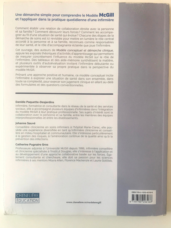 Modèle McGill, une approche collaborative en soins infirmiers dans Manuels  à Laval/Rive Nord - Image 2