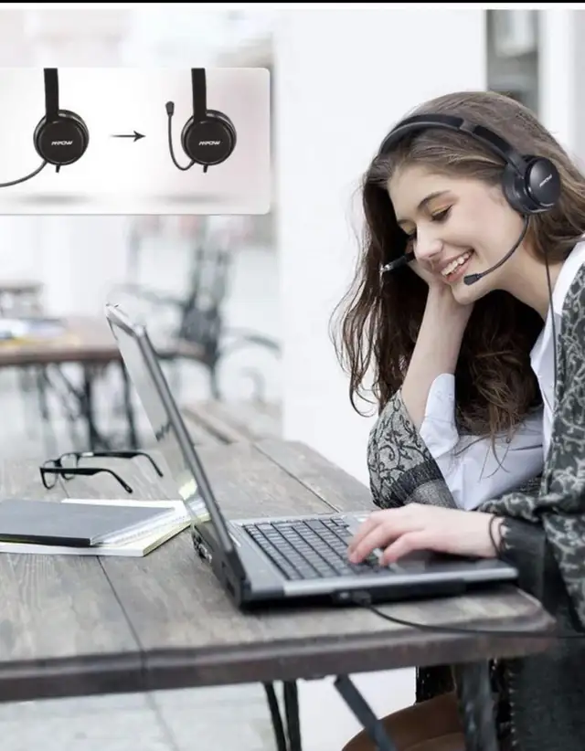 Mpow Ear-Pad Wired Headset - Black in Speakers, Headsets & Mics in Markham / York Region - Image 5