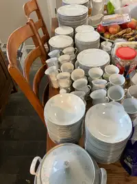 Large set of barely used dishes 