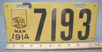 Wanted 1911 Manitoba Porcelain license plate pre 1930 motorcycle