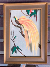Vintage 1950s Bird of Paradise Paint By Number (PBN) (Yellow)