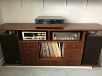 Stereo System with Cabinet