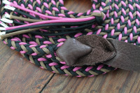 Paracord get down for horse riding, pink/black
