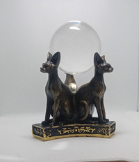 Chat Sphynx Cat Kittens Egyptian Cats Statue Crystal ball holder