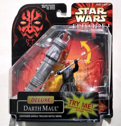 Star Wars Episode 1 Deluxe Darth Maul Figure And Lightsaber, 1998 by Hasbro. Factory Sealed! Price i...