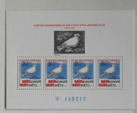 Czech stamps Peace Dove Souvenir Sheet. MNH