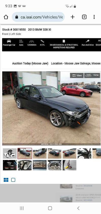2013 bmw 328 xi awd for parts out