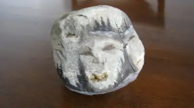 Native Art on Stone by Ojibwe, Nick Cywink in very good condition 5"x3" and 4" tall
