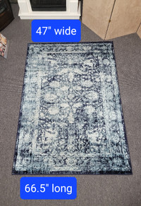 Navy and Light Blue Tones Area Rug