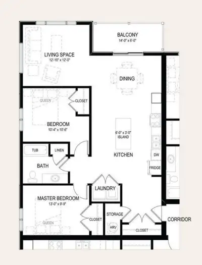 2 Beds 1 Bath - Apartment