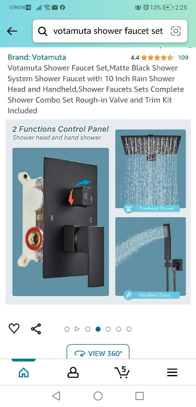 Votamuta Shower Faucet Set. New in Box. Available in kitchener D in Plumbing, Sinks, Toilets & Showers in Cambridge - Image 3