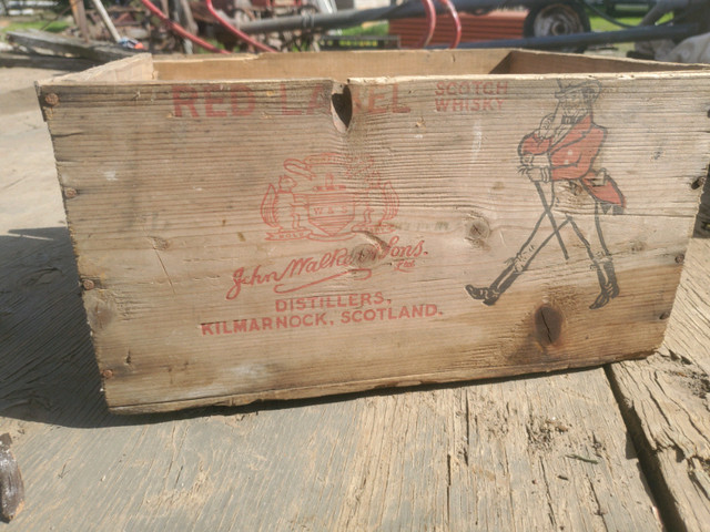 Antique Johnny Walker Whiskey Wood Crate in Arts & Collectibles in Edmonton - Image 3