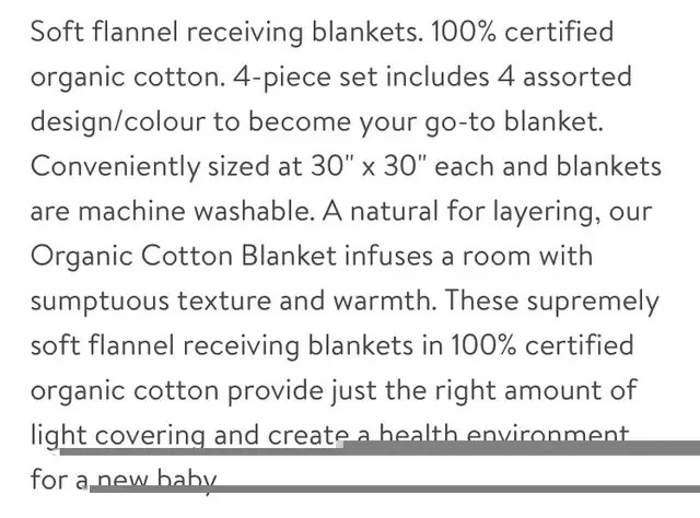 George Organic Cotton Receiving Blankets  in Bathing & Changing in Guelph - Image 3