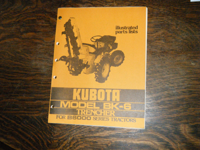 Kubota BK-6 Trencher for D6000 Tractors Parts List Manual in Other in Oakville / Halton Region