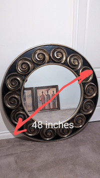 Large vintage round mirror