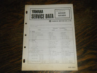 Yamaha GS250, GS300 Snowmobile Service Data booklet