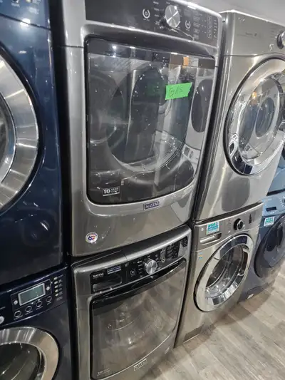 WOW!! Maytag 27" Grey Front-Load Stackable Washer GAS Dryer Set, View more