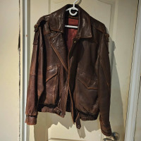Vintage brown leather coat