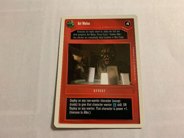 1995 Star Wars Customizable Card Game Premiere Ket Maliss Gaming dans Jouets et jeux  à Longueuil/Rive Sud