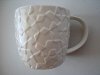 Starbucks White Geometric Embossed Coffee Mug