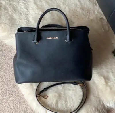 Michael Kors Savannah Satchel Saffiano Leather Crossbody black, View more