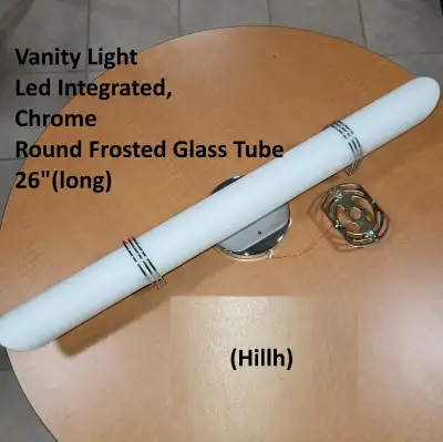 Light - Vanity Light, Led Integrated, Frost Glass Tube, 26 Inch, View more