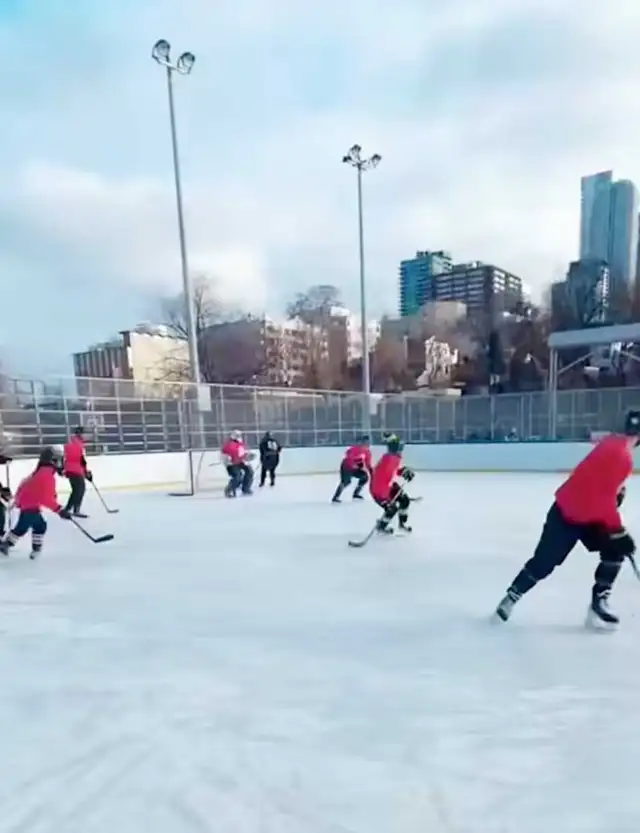 Outdoor Ice Hockey: FullGear, Sundays, Goalies, Downtown Toronto