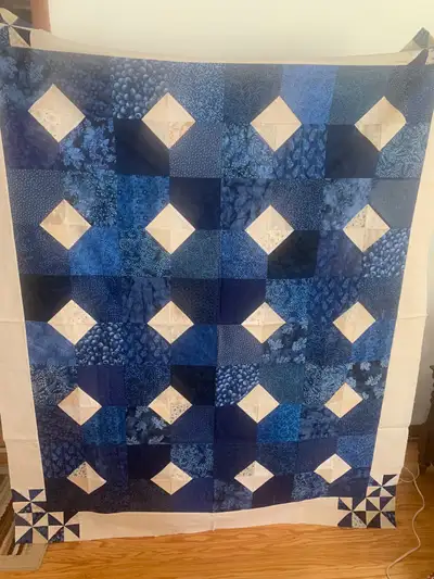 BEAUTIFUL QUILT TOP “BLUEBERRY PIE”, View more