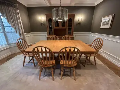 This is a high-quality, Canadian solid oak dining suite — built to last for generations with craftsm...