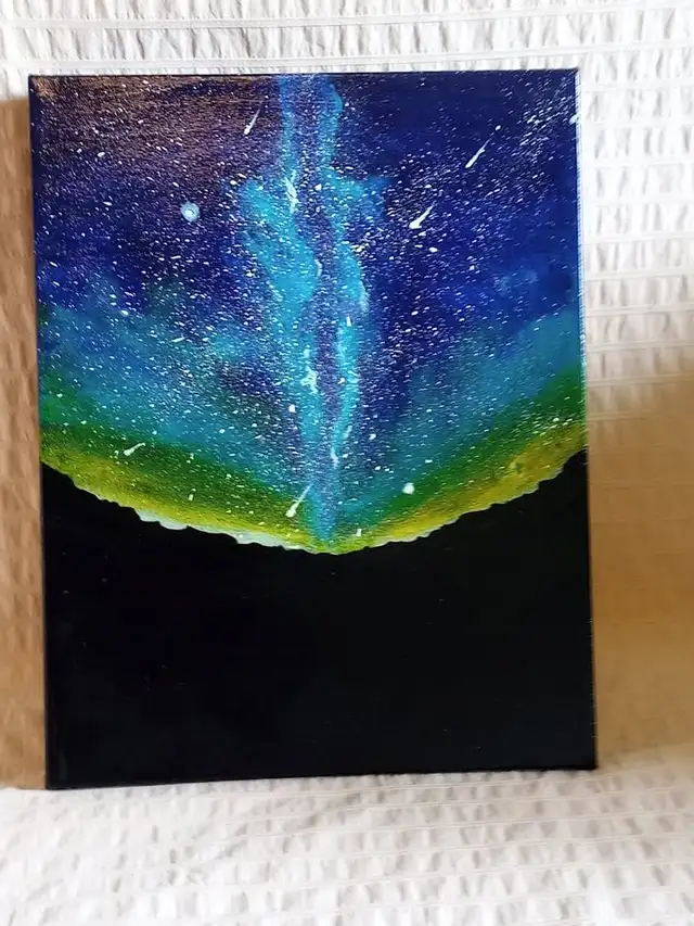  Milky Way Acrylic Painting – 14" x 11" in Arts & Collectibles in Gatineau - Image 2