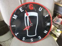 1990s GUINNESS TIME GLASS FRONT WHISKY CLOCK SIGN $30. VINTAGE
