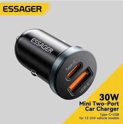 Specification: Brand Name: ESSAGER (100% New) Model: ES-CC12 Input: 12-24V Type C: 5V - 3A; 9V - 3A;...