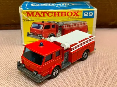 This is a antique Matchbox Series No. 29 - Fire Pumper Truck - Original Box - Lesney. This particula...