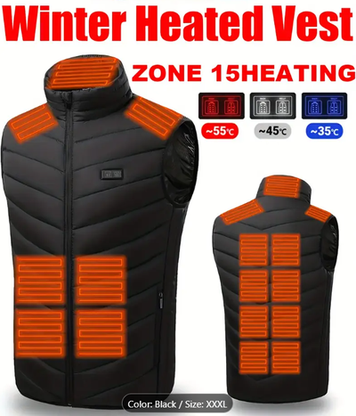 XXL Men's Smart Electric Heated Vest with 15 Zones, View more