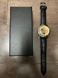 Gold Vintage Style Engraved Skeleton Watch