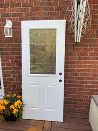 34” exterior door with half glass insert