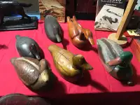 ASSORTED CARVED WOOD DUCK DECOYS WORKING &amp; DECORATIVE