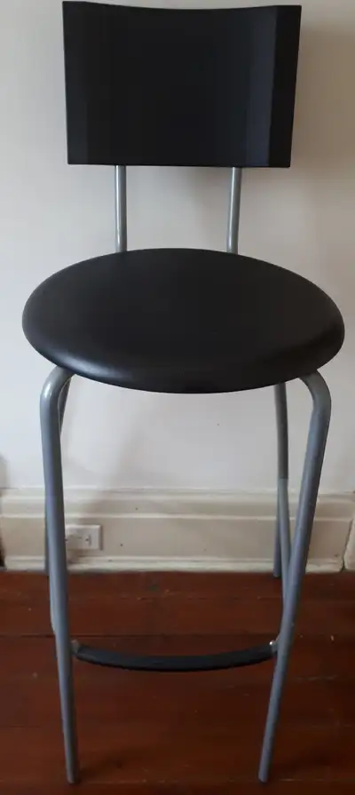 IKEA sturdy tube design stool with 40" backrest and 12" high footrest with rubber guard. Purchased f...