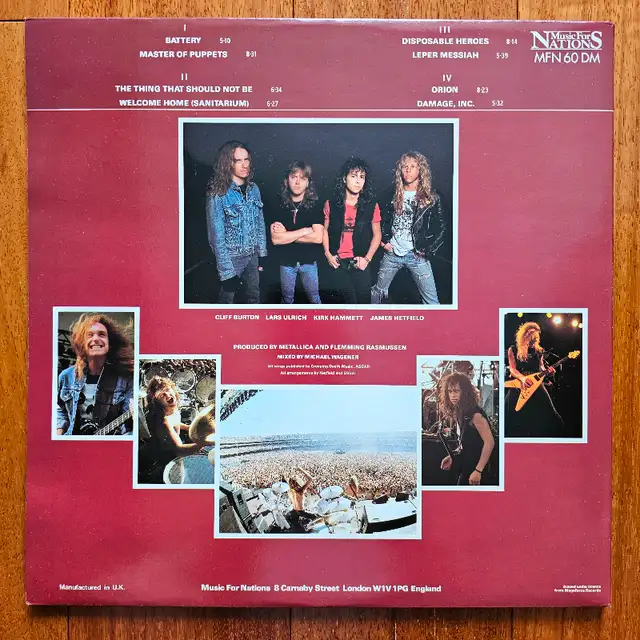 Metallica "Master Of Puppets" VINYL LP62864362872961124