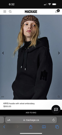 Krys hoodie with velvet embroidery Mackage 