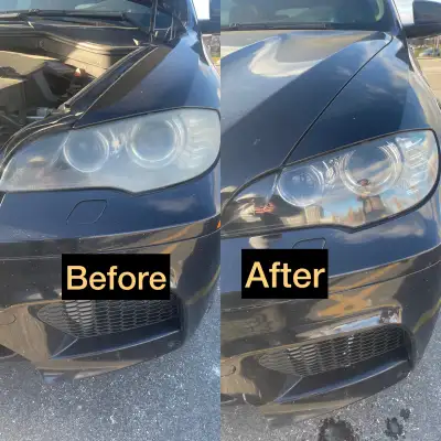 Headlight restoration + 2 year protection 