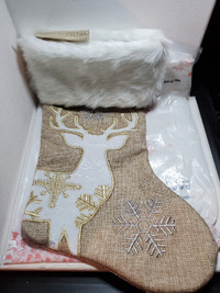 Christmas deer stocking brand new / bas de noël de cerf neuf
